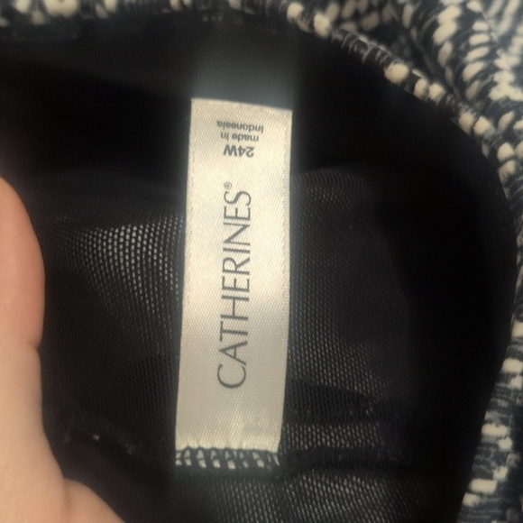 Catherine's Black & White Swim Dress Swimsuit Size 24W - Picture 2 of 5